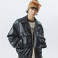 Veste en cuir vintage souple homme