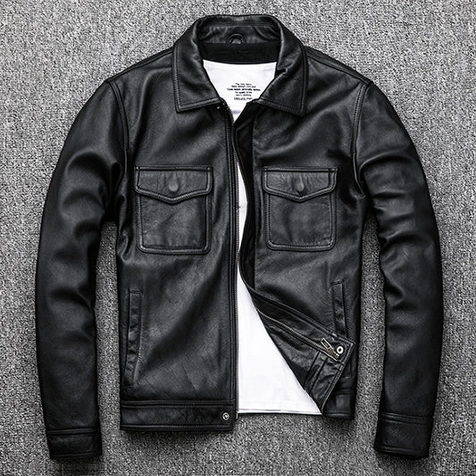 Veste en Cuir Moto homme