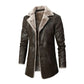 Veste longue Veste Simili Cuir Fourrure Homme