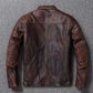 Veste style vintage en cuir de vachette véritable