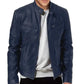 Vestes cuir biker col montant homme
