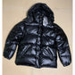 Veste doudoune noir d'hiver brillante pour homme
