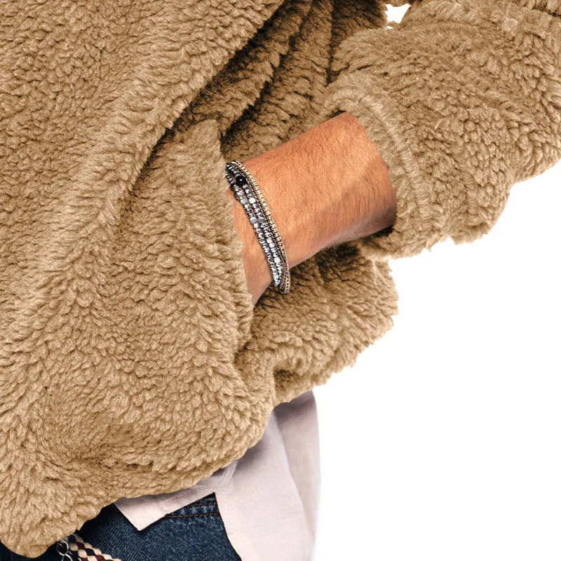Veste polaire décontractée à capuche pour homme