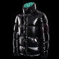 Veste doudoune noir d'hiver brillante pour homme