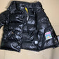 Veste doudoune noir d'hiver brillante pour homme