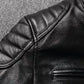 Veste style vintage en cuir de vachette véritable