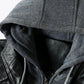 Veste en cuir à capuche homme
