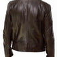 Vestes cuir biker col montant homme