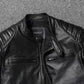 Veste style vintage en cuir de vachette véritable