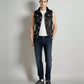 Veste en jean denim noir sans manche pour homme