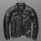 Veste style vintage en cuir de vachette véritable