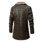 Veste longue Veste Simili Cuir Fourrure Homme
