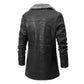 Veste longue Veste Simili Cuir Fourrure Homme