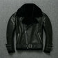 Veste en Cuir véritable à fourrure homme