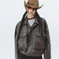 Veste en cuir vintage souple homme