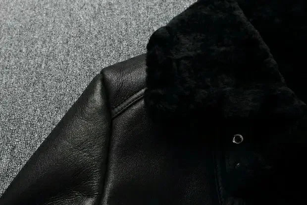 Eclipse - Veste en Cuir véritable à fourrure