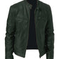 Vestes cuir biker col montant homme