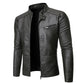 Veste en cuir style décontractée slim