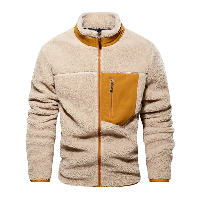 Veste polaire en laine à poche pour homme