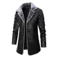 Veste longue Veste Simili Cuir Fourrure Homme