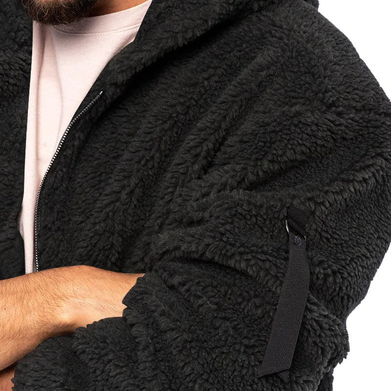Veste polaire décontractée à capuche pour homme