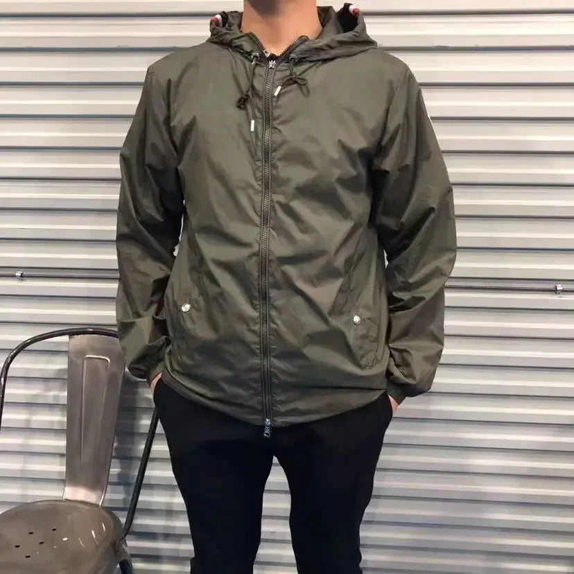 Veste imperméable décontractée à capuche et fermeture éclaire
