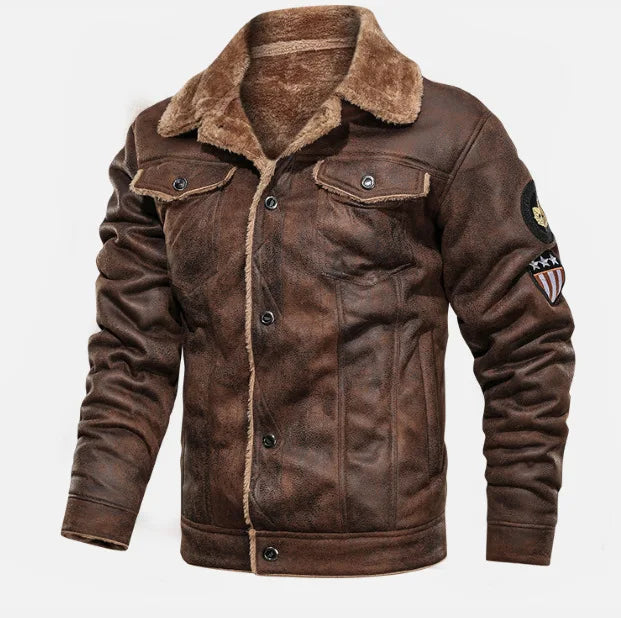 Veste vintage style aviateur marron